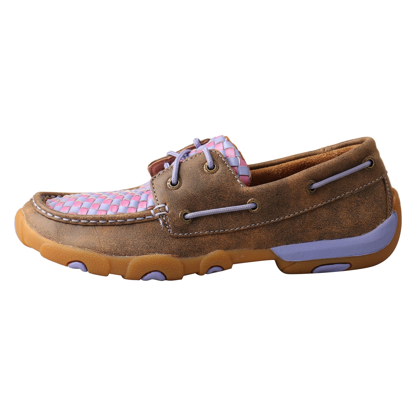 WDM0134 Boat Shoe Driving Moc - Woven Purple