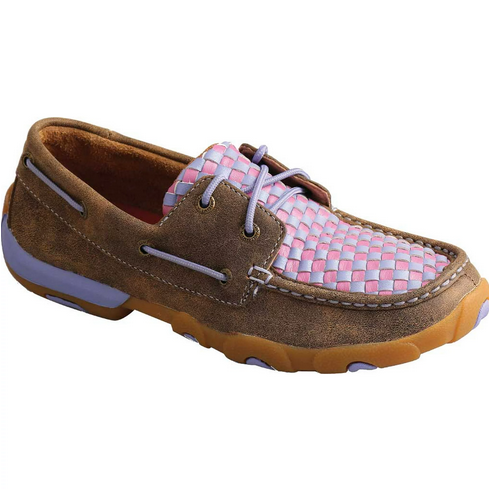 WDM0134 Boat Shoe Driving Moc - Woven Purple