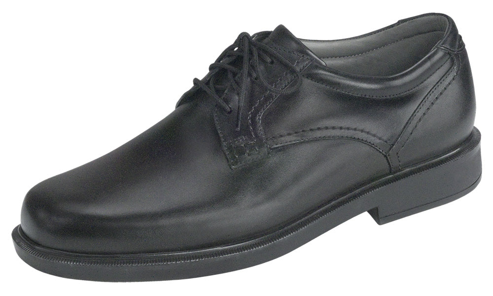 Allen's Bootery Ambassador black leather dress shoe with lace-up closure and cushioned orthopedic sole.
