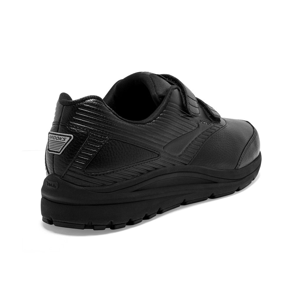 Allen's Bootery Brooks Addiction Walker V-Strap 2 black walking shoe with hook-and-loop closure and cushioned sole