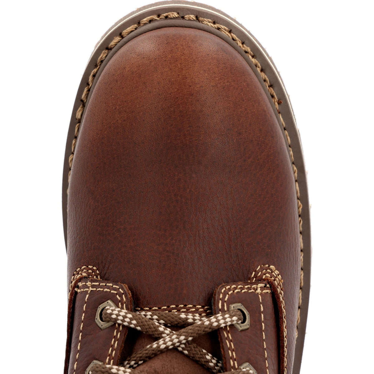 Allen's Bootery Georgia Boot women's waterproof work boot featuring brown full-grain leather and alloy toe cap