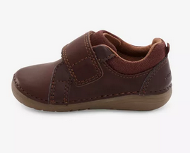 Allen's Bootery Jodie infant toddler brown leather shoe with hook-and-loop closure and flexible sole