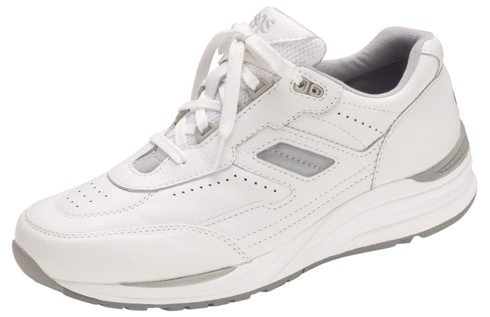 Allen's Bootery Journey white leather men's active shoe with cushioned footbed and flexible gripped outsole