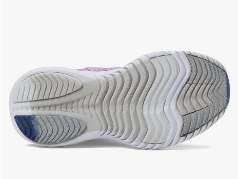 Allen's Bootery Kinvara 14 kids running shoe showing the white and grey non-marking rubber traction outsole