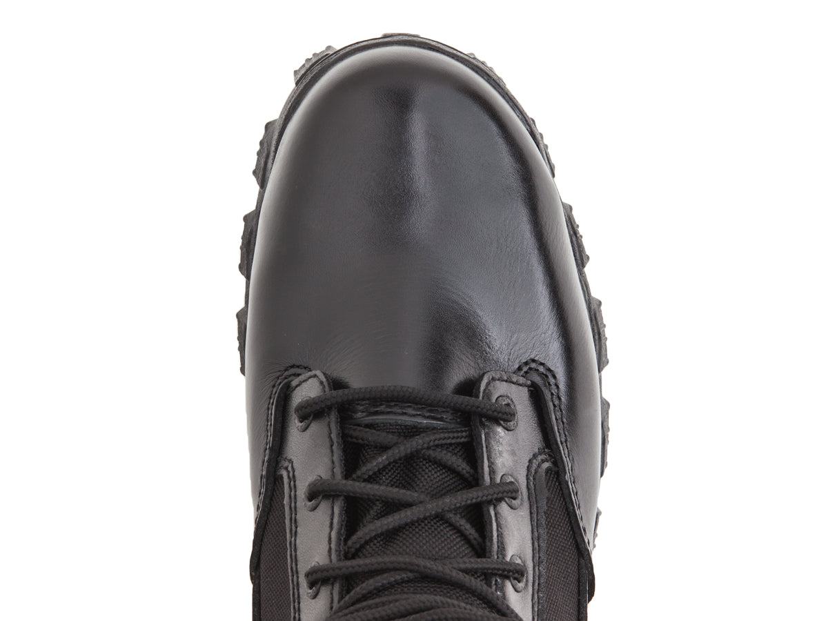 Allen's Bootery Rocky Alpha Force black leather and nylon waterproof composite toe tactical boot, top view