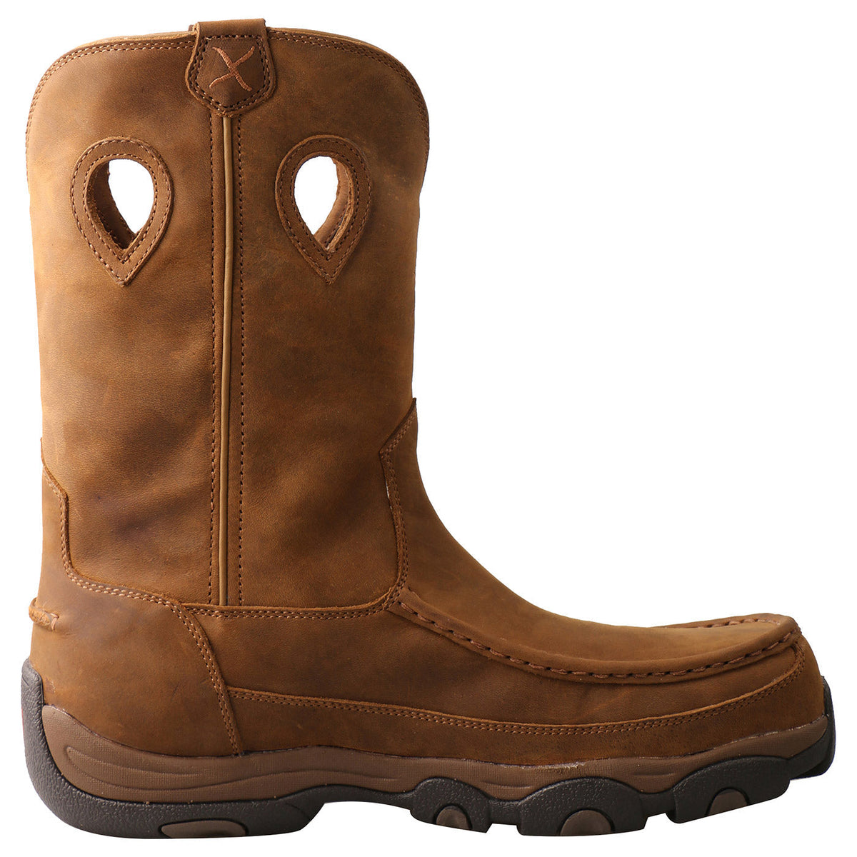 Allen's Bootery Twisted X men's brown full-grain leather waterproof pull-on hiker work boot with composite toe