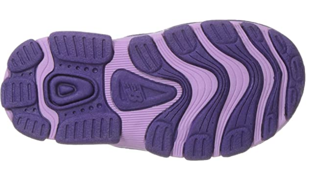 Allen's Bootery Big Kid's Adirondack sandal featuring a purple and lilac rugged rubber outsole with wave tread pattern