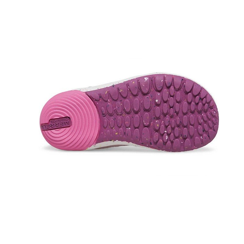 Allen's Bootery Baresteps A 83 toddler sneaker outsole in lilac and berry with flexible, high-traction rubber grip.
