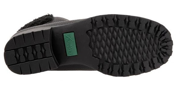 Allen's Bootery Becky 2.0 black boot showing the slip-resistant, lightweight, flexible rubberized treaded sole.
