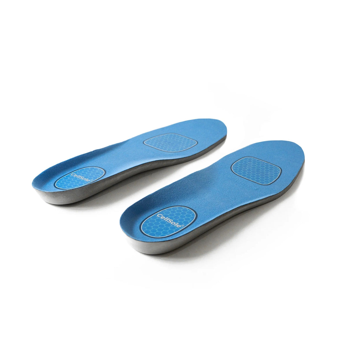 Allen's Bootery blue CellSole comfort insoles with cloud-like pressure point technology for customized arch support
