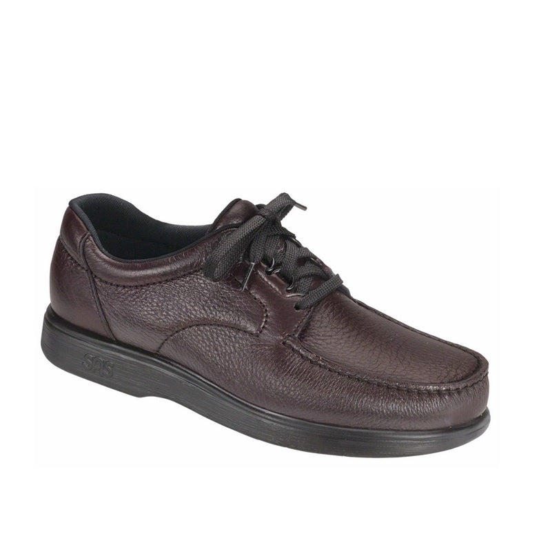 Allen's Bootery Bout Time cordovan brown leather lace-up loafer with moccasin construction and flexible sole