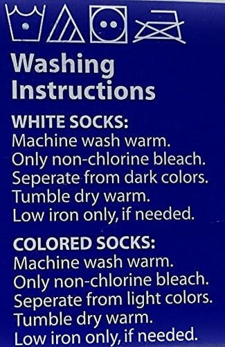 Allen's Bootery diabetic socks washing instructions label with care symbols for white and colored cotton socks