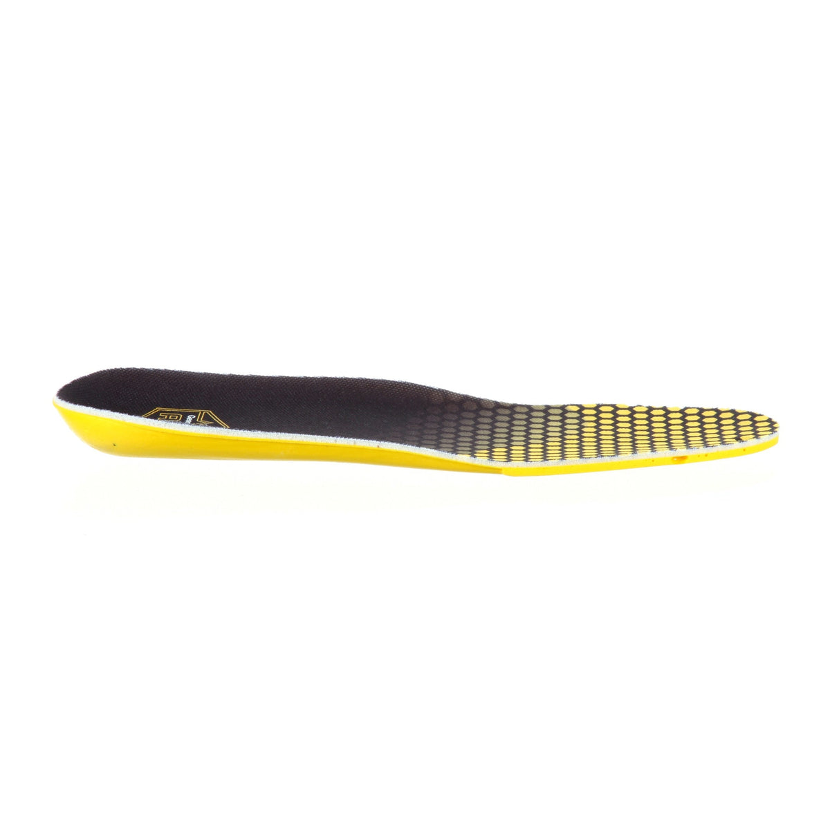 Allen's Bootery Georgia Boot AMP Lite memory foam insole with yellow honeycomb pattern and black heel cup