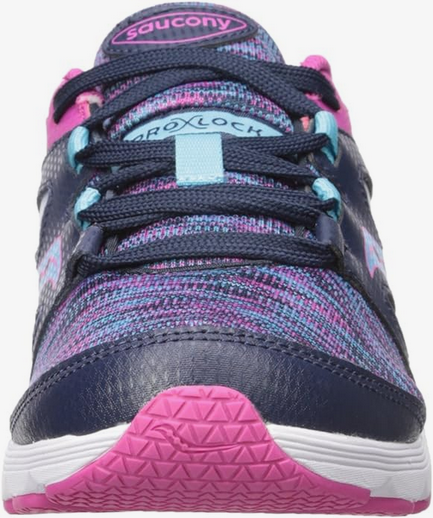 Allen's Bootery Little Kid's Kotaro navy and multi-colored sneaker with mesh and leather upper and pink outsole