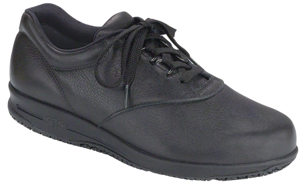 Allen's Bootery Liberty black water-resistant leather lace-up work shoe with slip-resistant X-Tra Grip sole