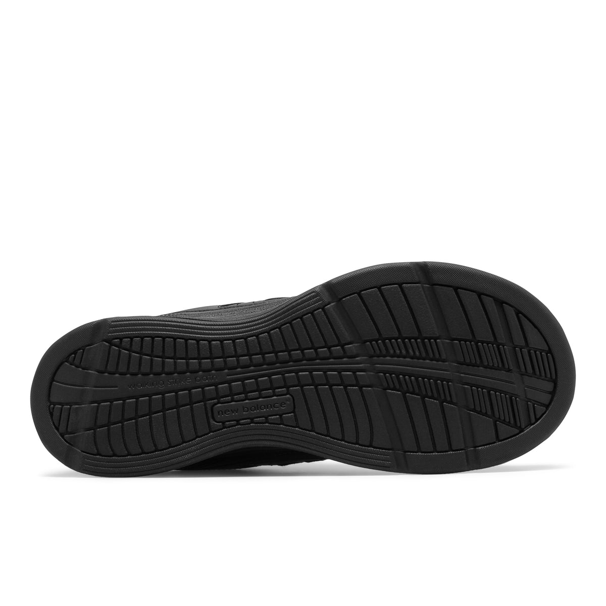 Allen's Bootery New Balance 577 black walking shoe showing the durable rubber outsole tread pattern
