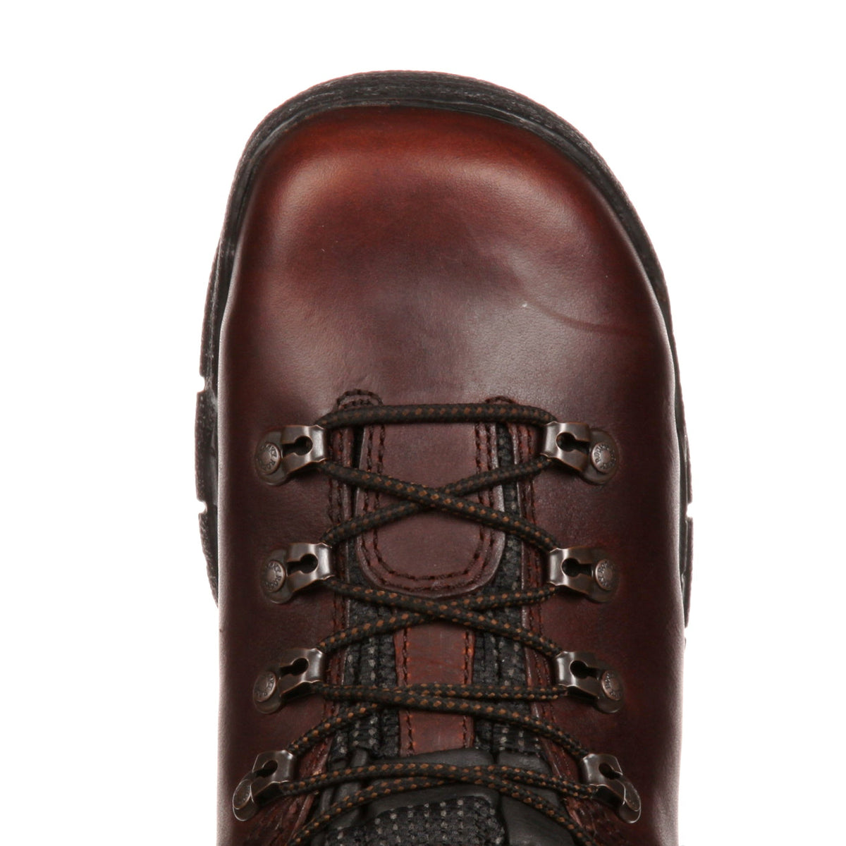 Allen's Bootery Rocky Mobi Lite brown leather steel toe work boot with lace-up closure and durable construction
