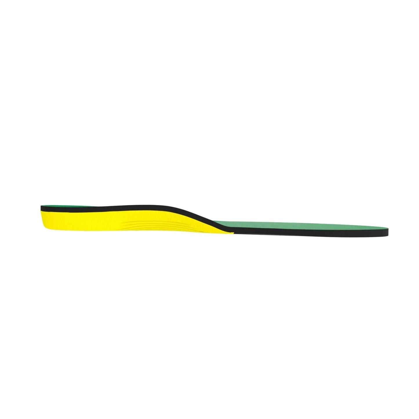 Allen's Bootery Spenco Crosstrainer 5 athletic insole with yellow arch support and green top layer side view