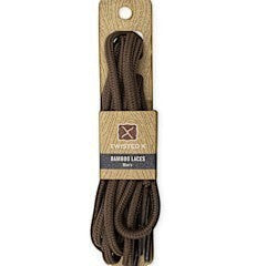 Allen's Bootery Twisted X brown bamboo replacement shoe laces on branded cardboard packaging