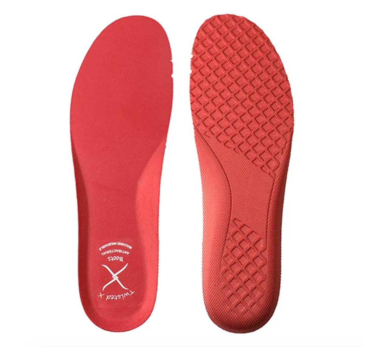 Allen's Bootery Twisted X red replacement footbed insoles for round toe boots and casual shoes