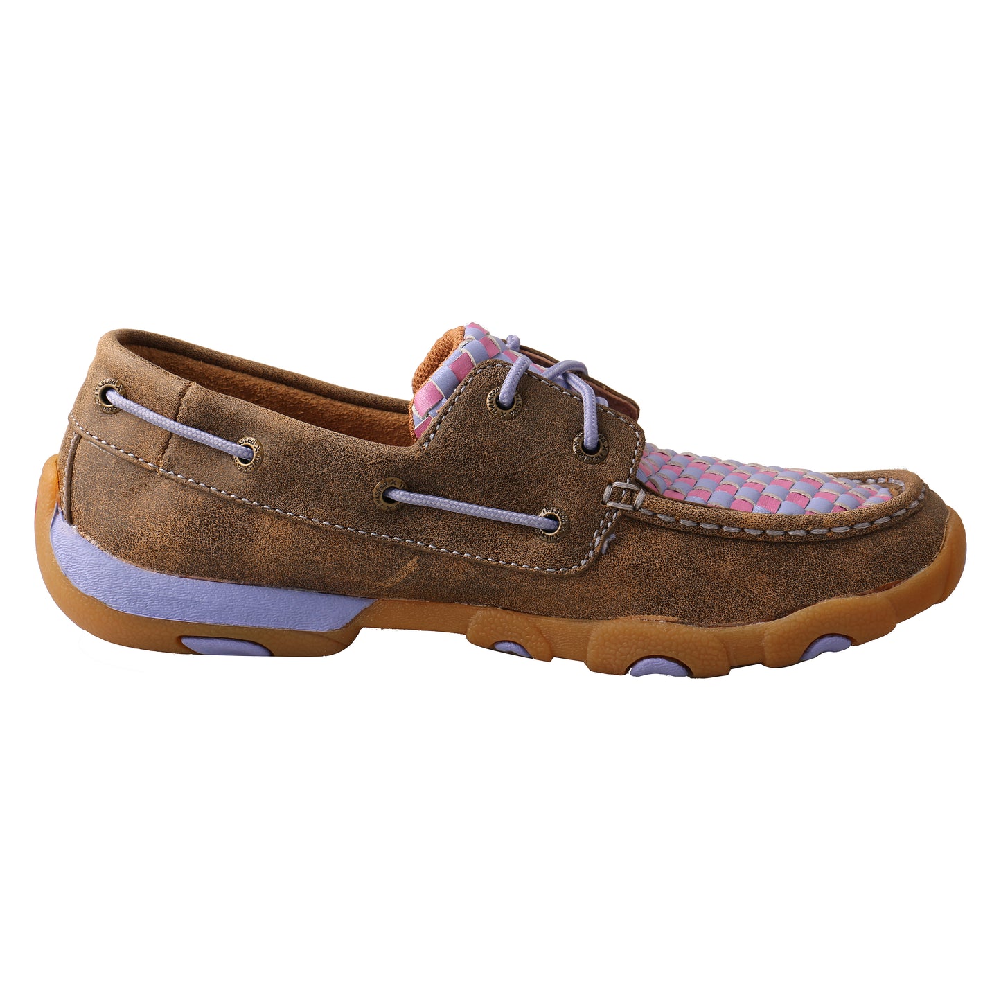 WDM0134 Boat Shoe Driving Moc - Woven Purple
