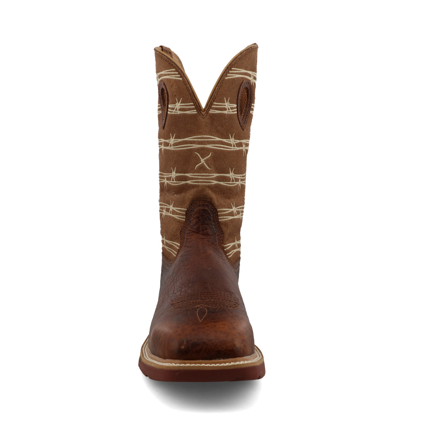 12" Western Alloy Toe Work Boot Waterproof Rustic Brown & Lion Tan