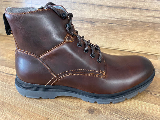 Lookout Plain Toe Lace Up Boot Dark Brown