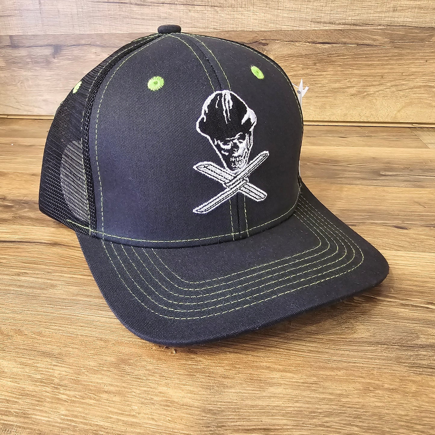 Twisted X  Skull Mesh Hat - Black/ Lime Green