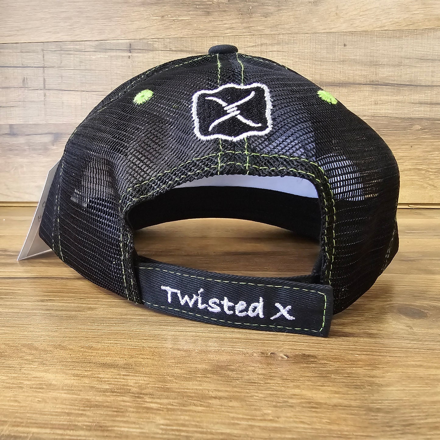 Twisted X  Skull Mesh Hat - Black/ Lime Green