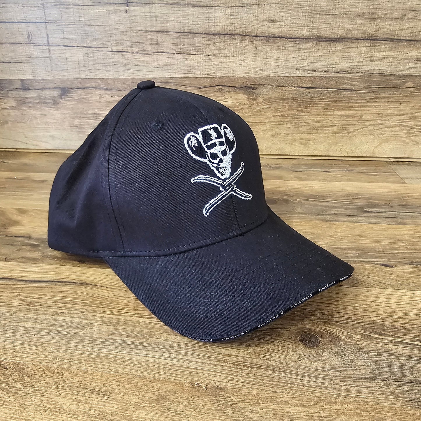 Twisted X Black Ball Cap with Skull