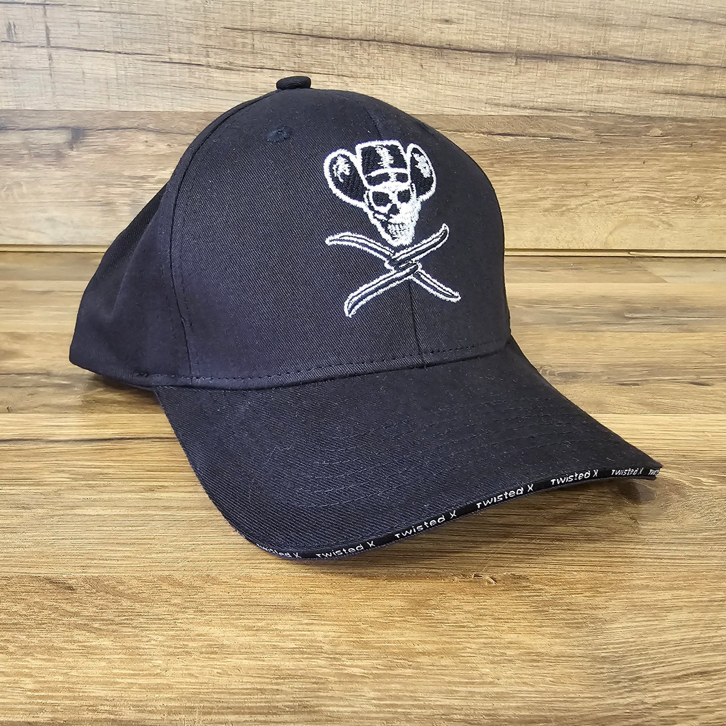 Twisted X Black Ball Cap with Skull