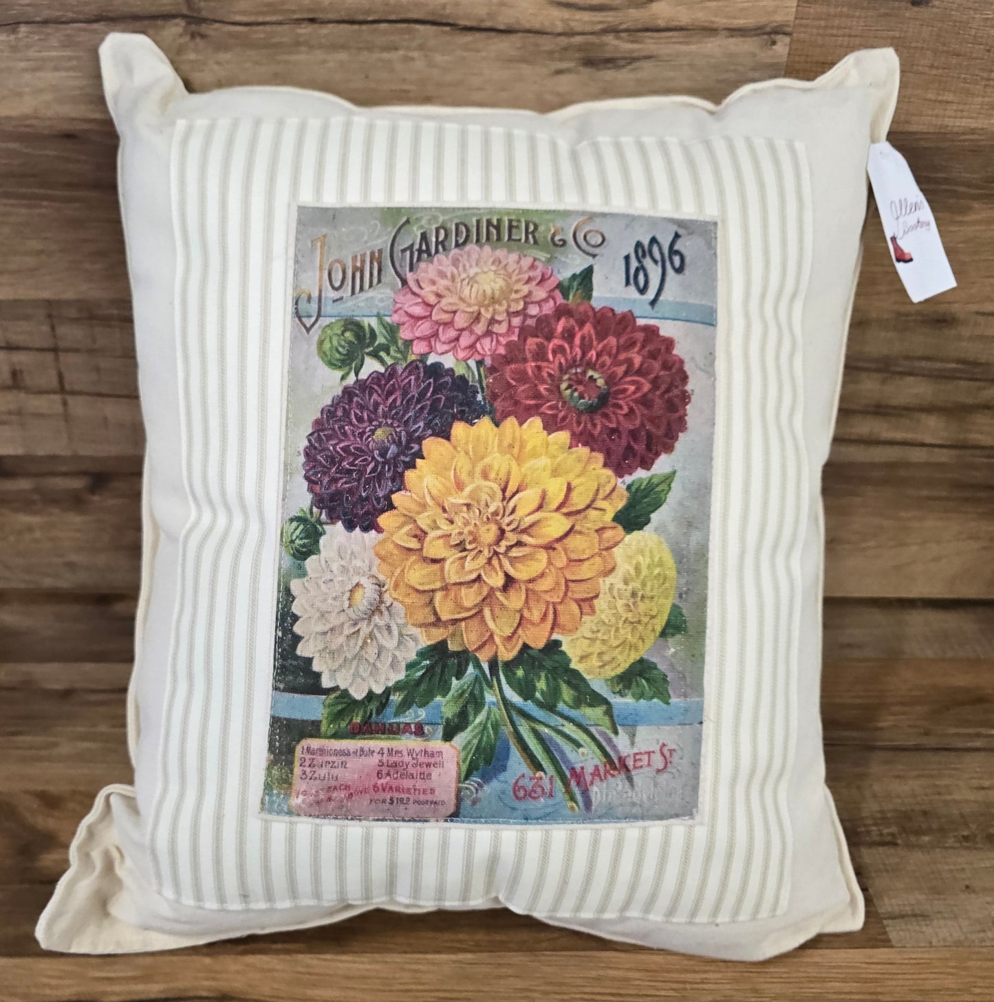 TICKING BORDERED PILLOWS