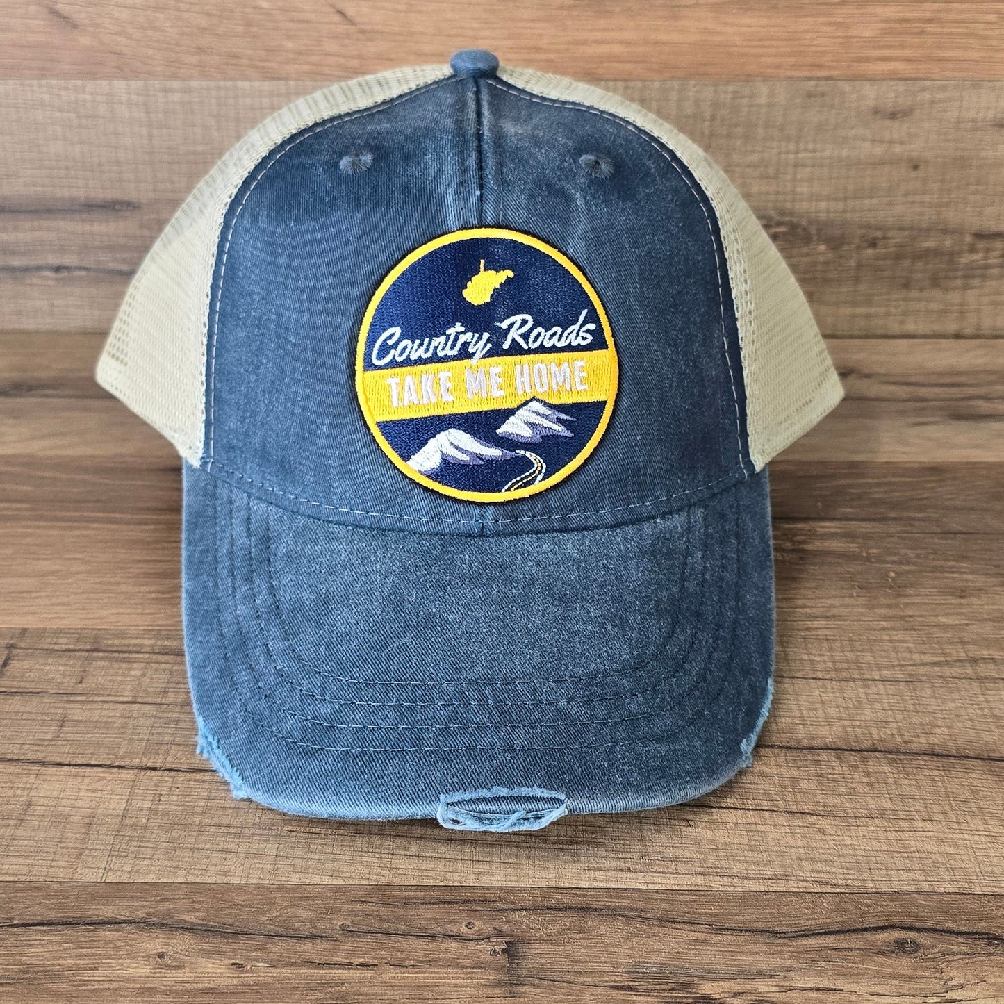 Distressed Country Roads Patch Trucker Hat