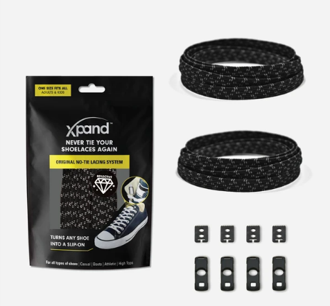 Xpand Laces Original No Tie Black Reflective