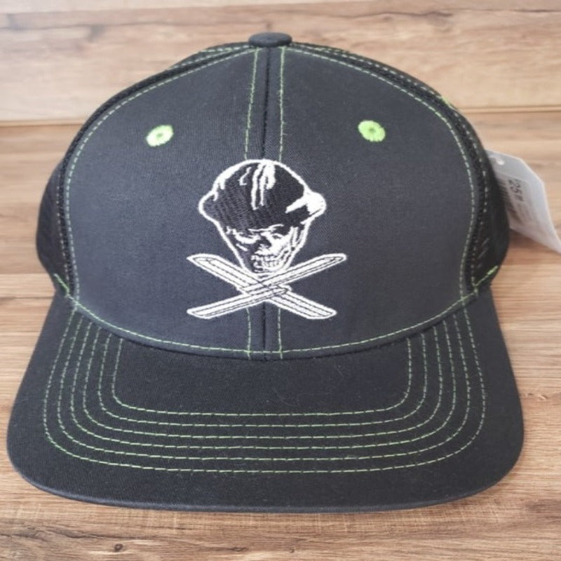 Twisted X  Skull Mesh Hat - Black/ Lime Green