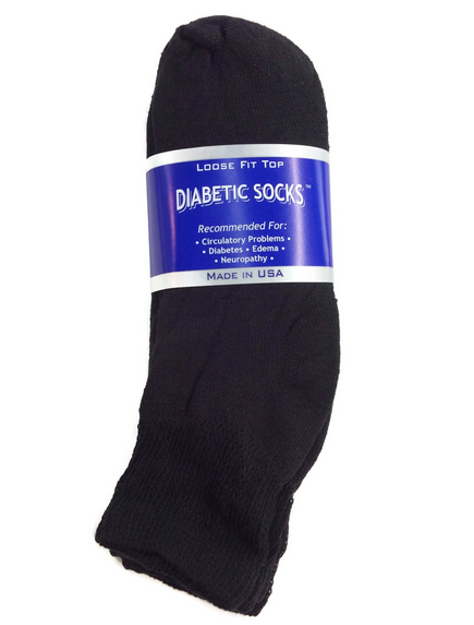 DIABETIC SOCKS 1/4 BLACK