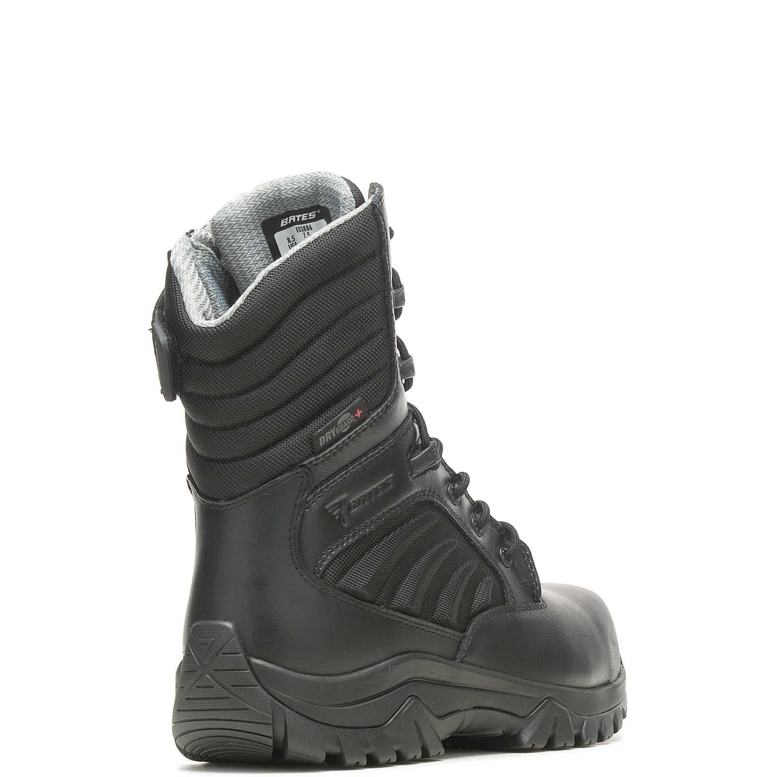 Allen's Bootery Bates GX X2 tall black side zip tactical boot with DRYGuard+ waterproof technology and carbon nano toe