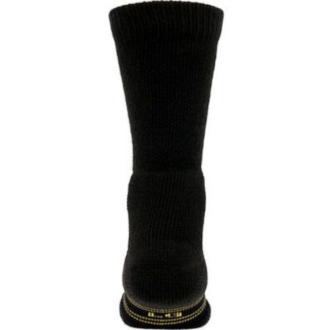 Allen's Bootery black Georgia Boot AMP MAX crew socks with high-density padding and moisture-wicking fabric.