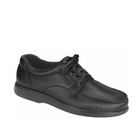 Allen's Bootery black leather lace-up loafer with moccasin construction and cushioned sole for all-day comfort.