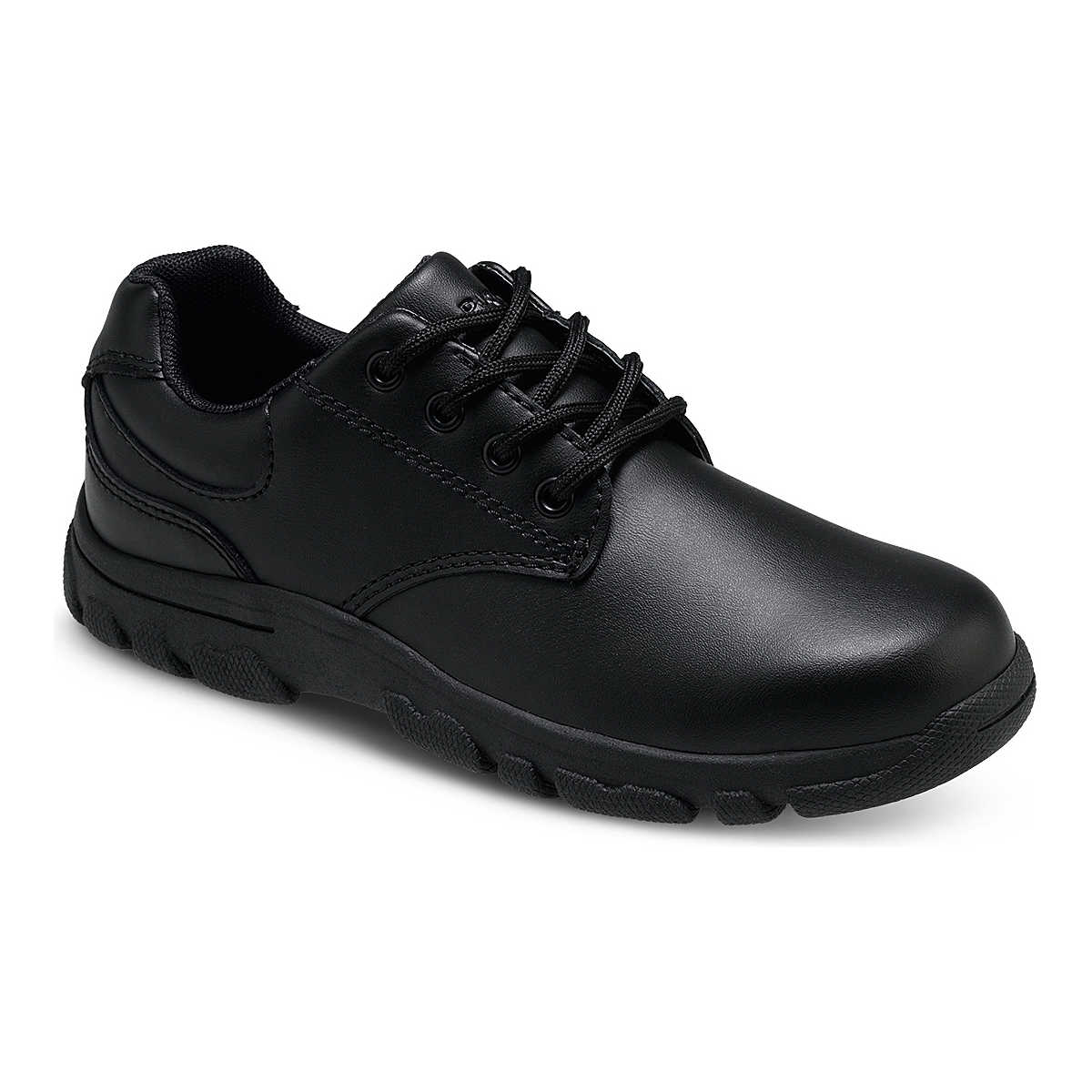 Allen's Bootery infant and toddler Chad black leather lace-up dress shoes with memory foam footbed