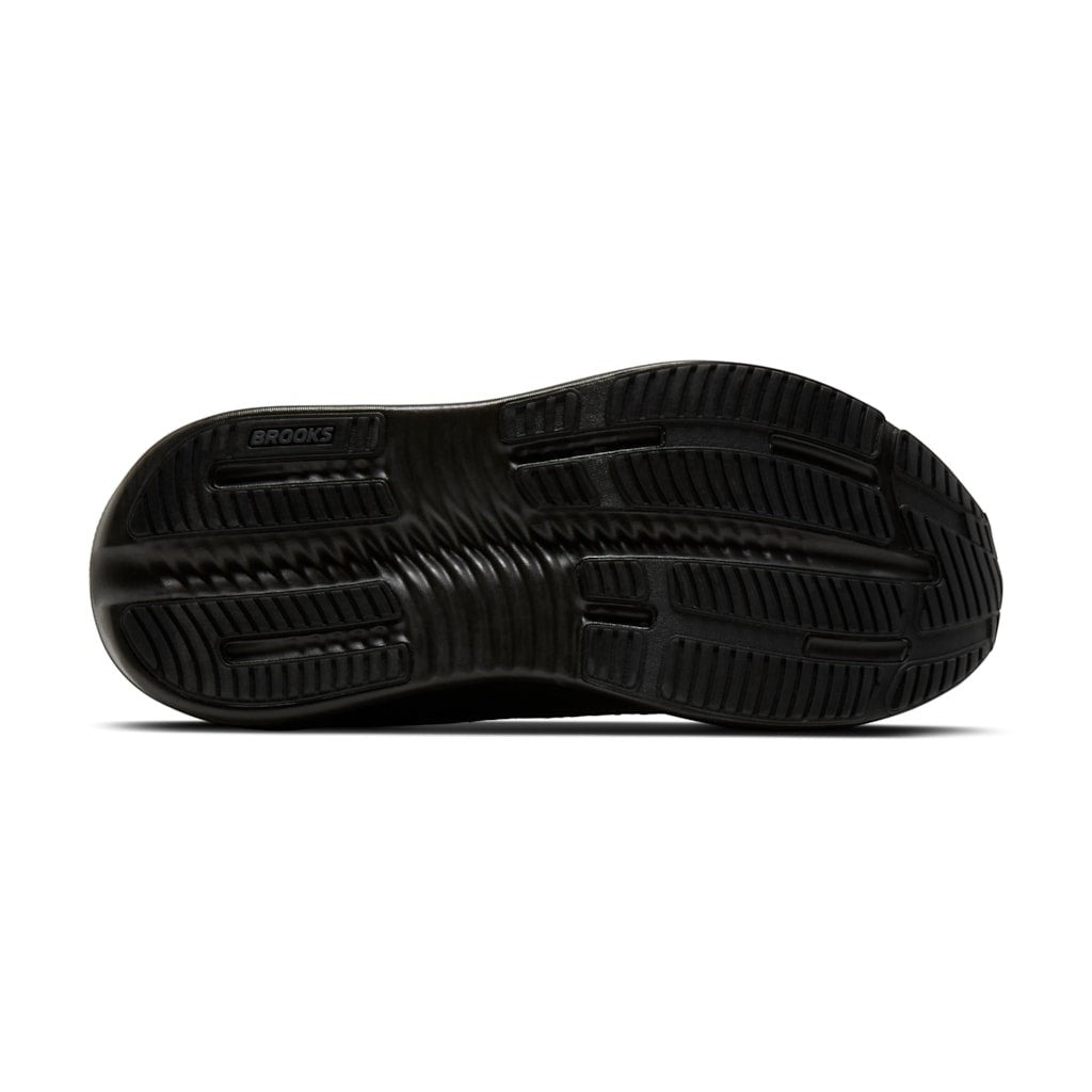 Allen's Bootery Brooks Ghost Max 4 running shoe black rubber outsole with textured grip pattern