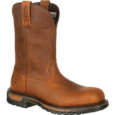 Allen's Bootery Rocky Original Ride brown leather waterproof western work boot with composite toe