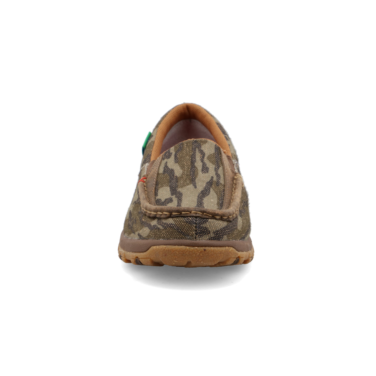 Allen's Bootery women's Mossy Oak camo slip-on driving moc with ecoTWX tweed upper and durable rubber outsole