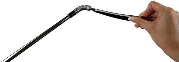 Allen's Bootery 24-inch Jockey shoe horn with a flexible spring neck and metal handle for easy shoe application.