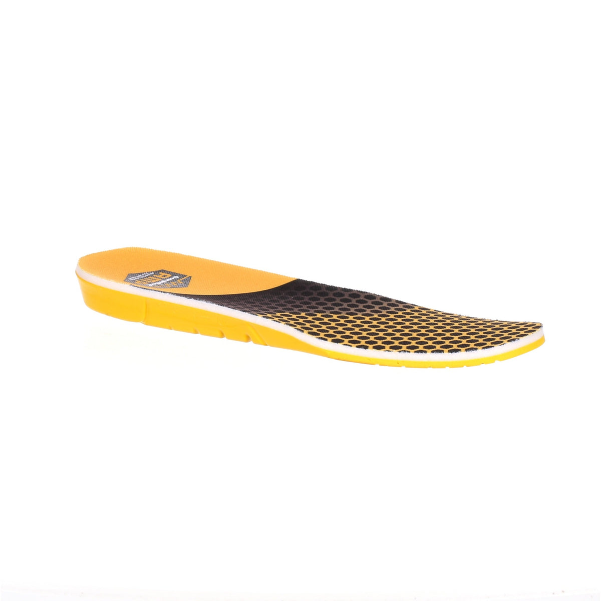 Allen's Bootery Georgia Boot AMP memory foam insole with yellow cushioning and black honeycomb pattern