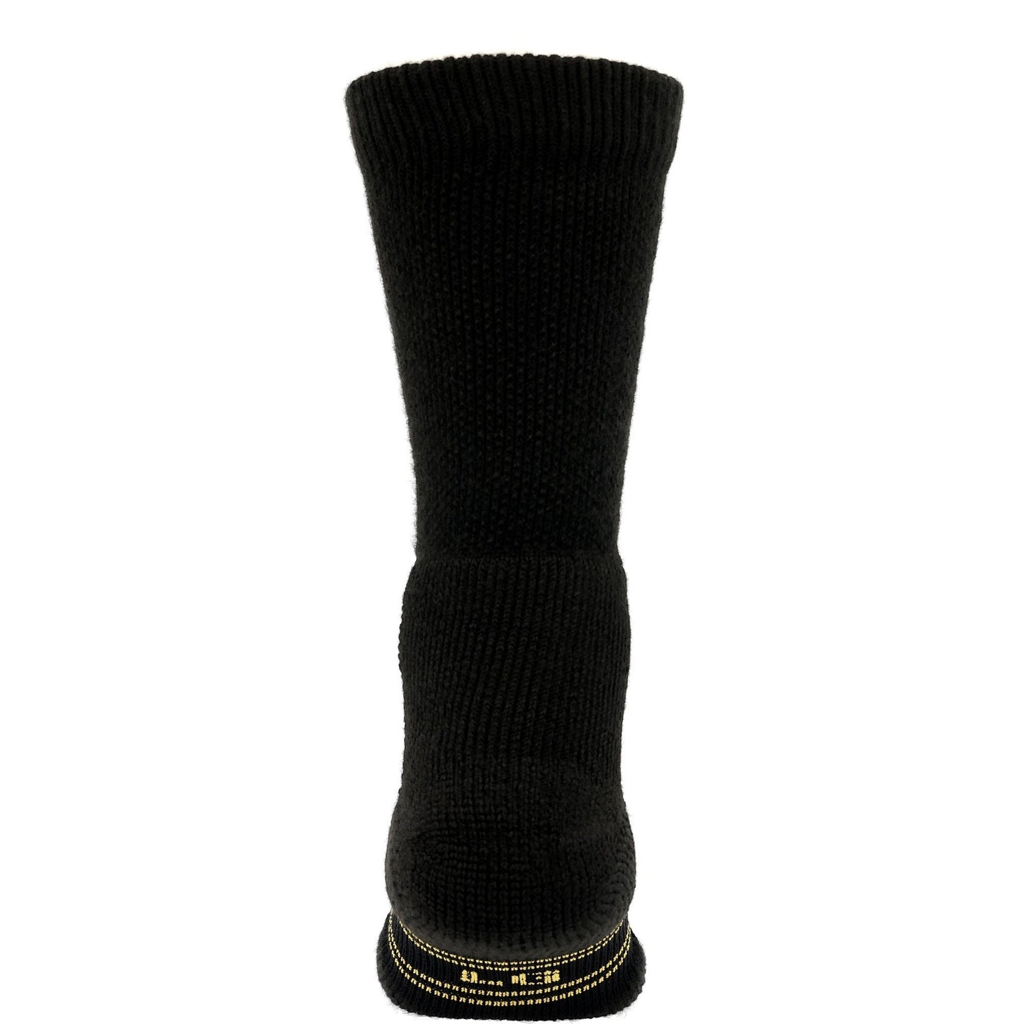 Allen's Bootery Georgia Boot AMP MAX black crew socks with high-density heel padding and compression fit.