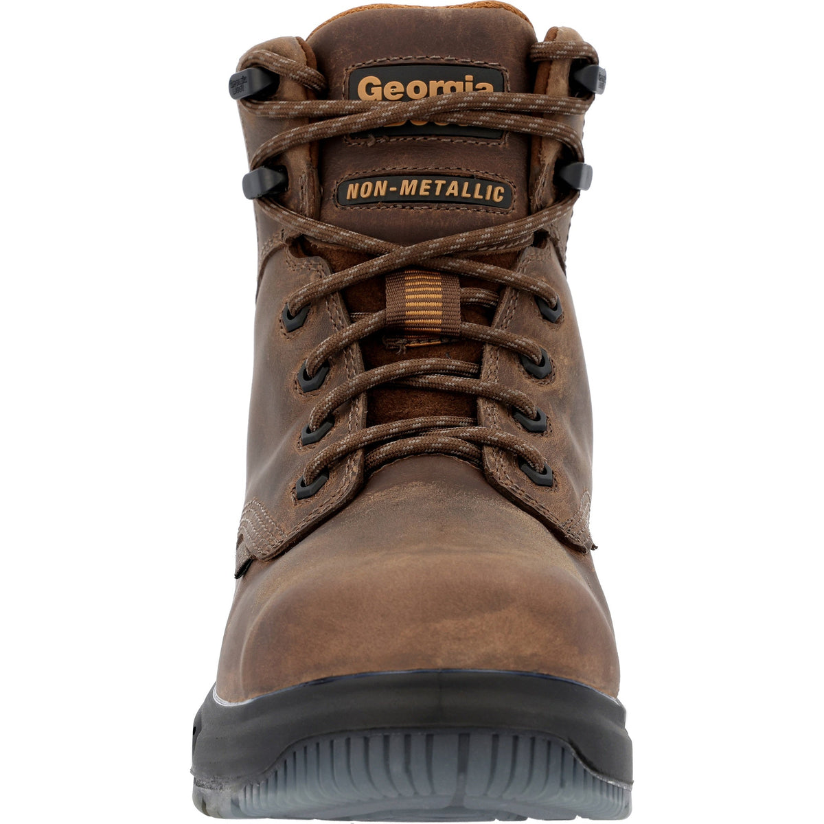 Allen's Bootery Georgia Boot FLXpoint ULTRA brown leather waterproof composite toe work boot with non-metallic label