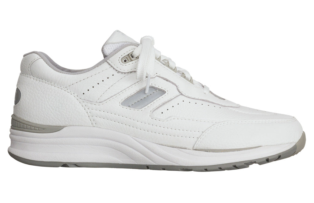 Allen's Bootery Journey white leather men's active shoe with cushioned midsole and flexible gripped outsole