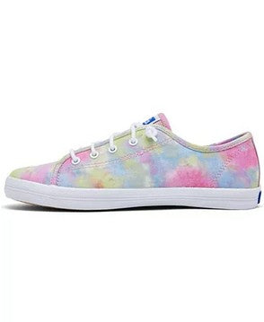 Allen's Bootery Keds Kickstart tie dye canvas sneakers for little kids with white barrel laces and rubber soles