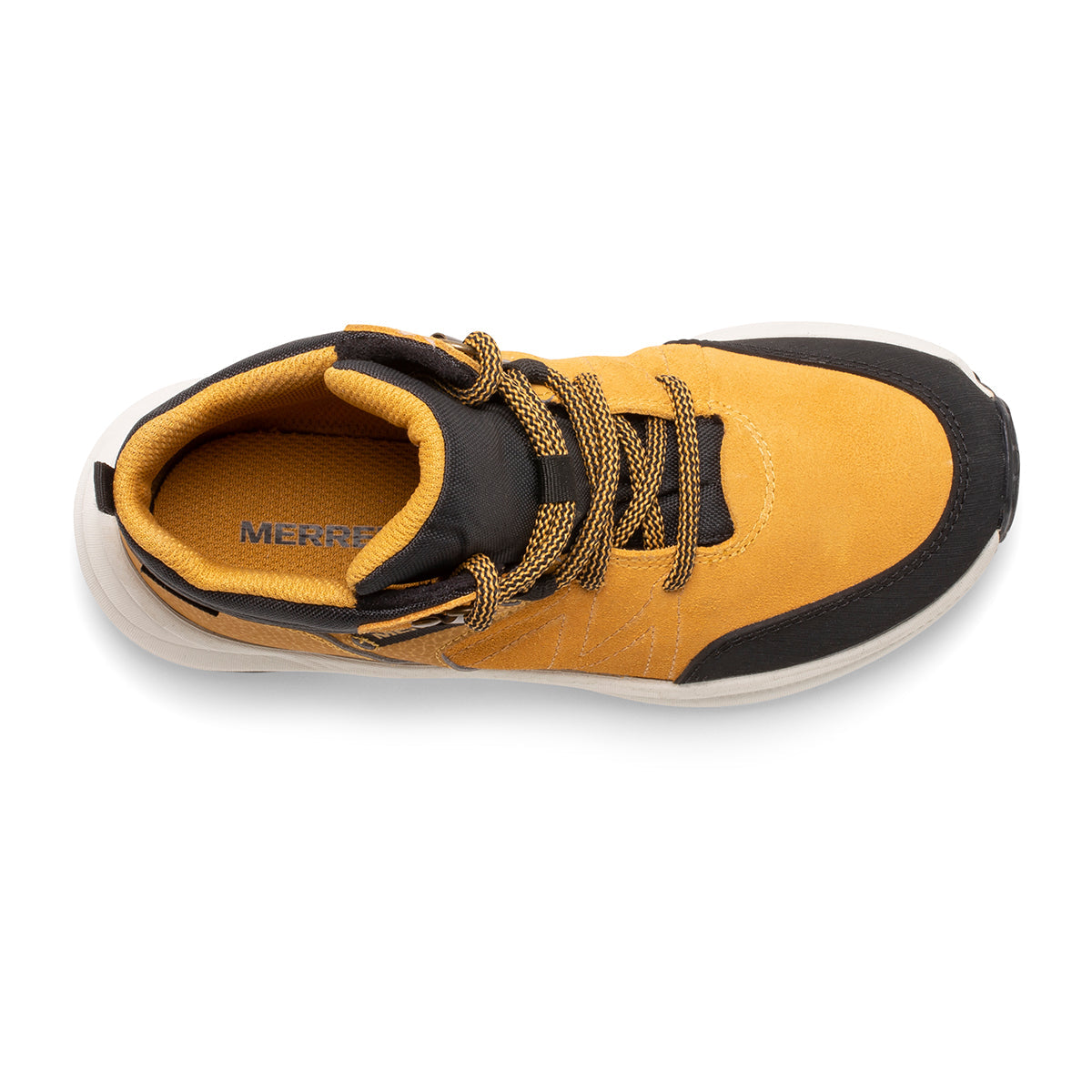 Allen's Bootery kids waterproof leather hiking boots in wheat and grey with lace-up closure and traction outsole